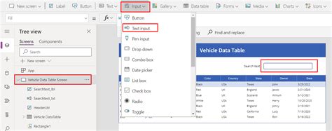 Select (Insert) > Edit form. . Powerapps filter table by text input